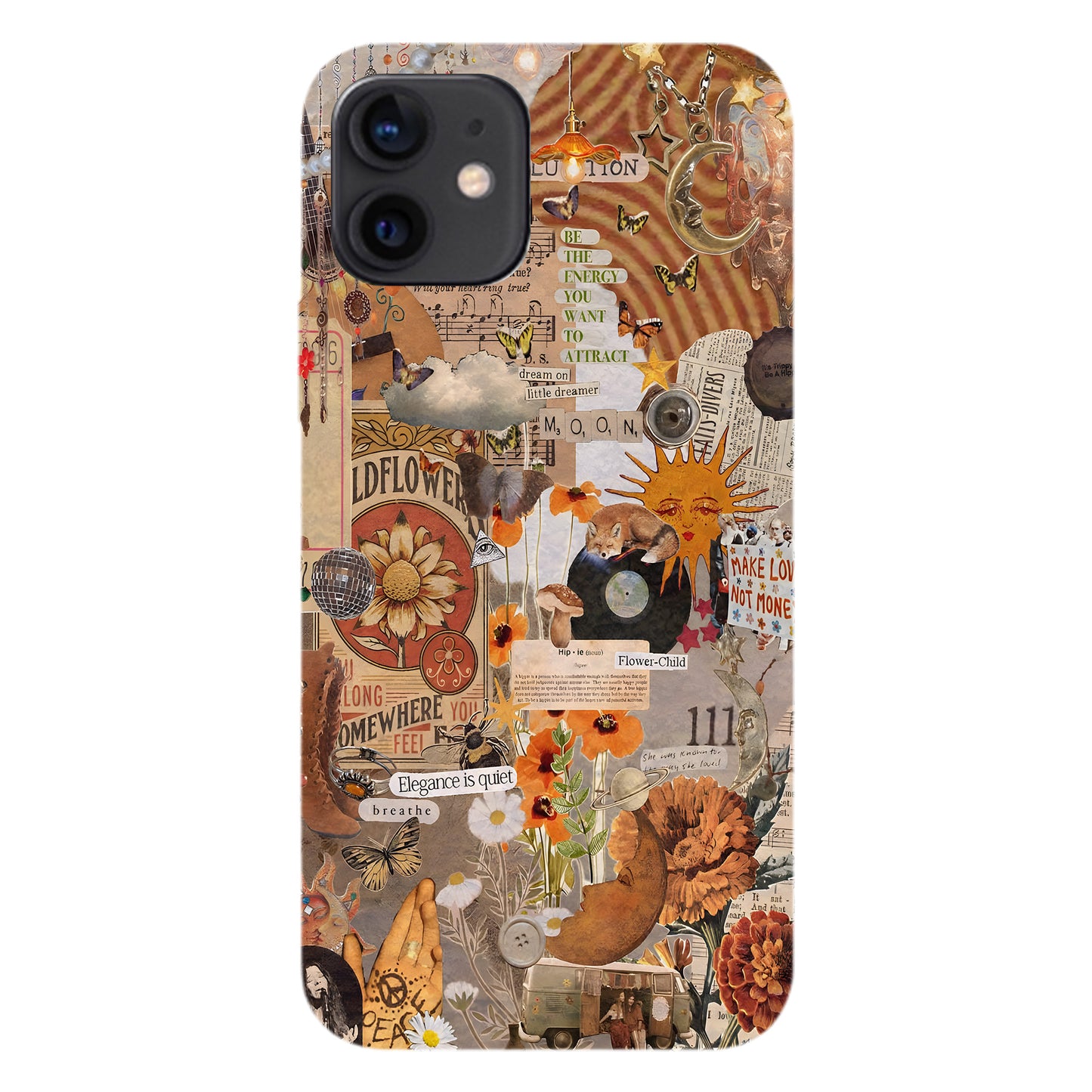 Boho Collage Phone Case – Flower Child Energy