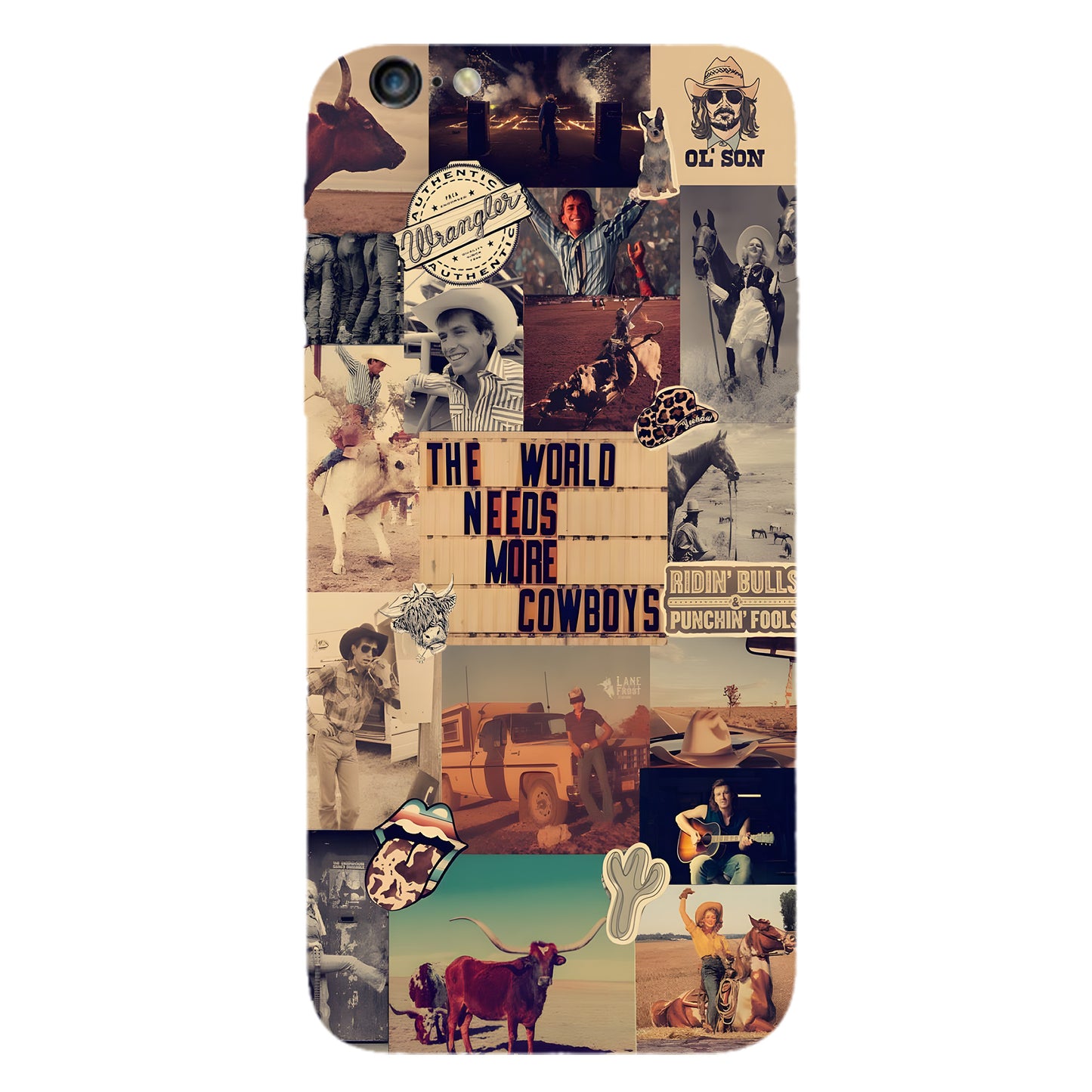 Rodeo Roots Collage – Vintage Cowboy Phone Case