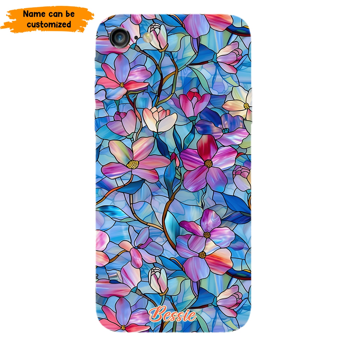 Personalized Stained Glass Floral Phone Case