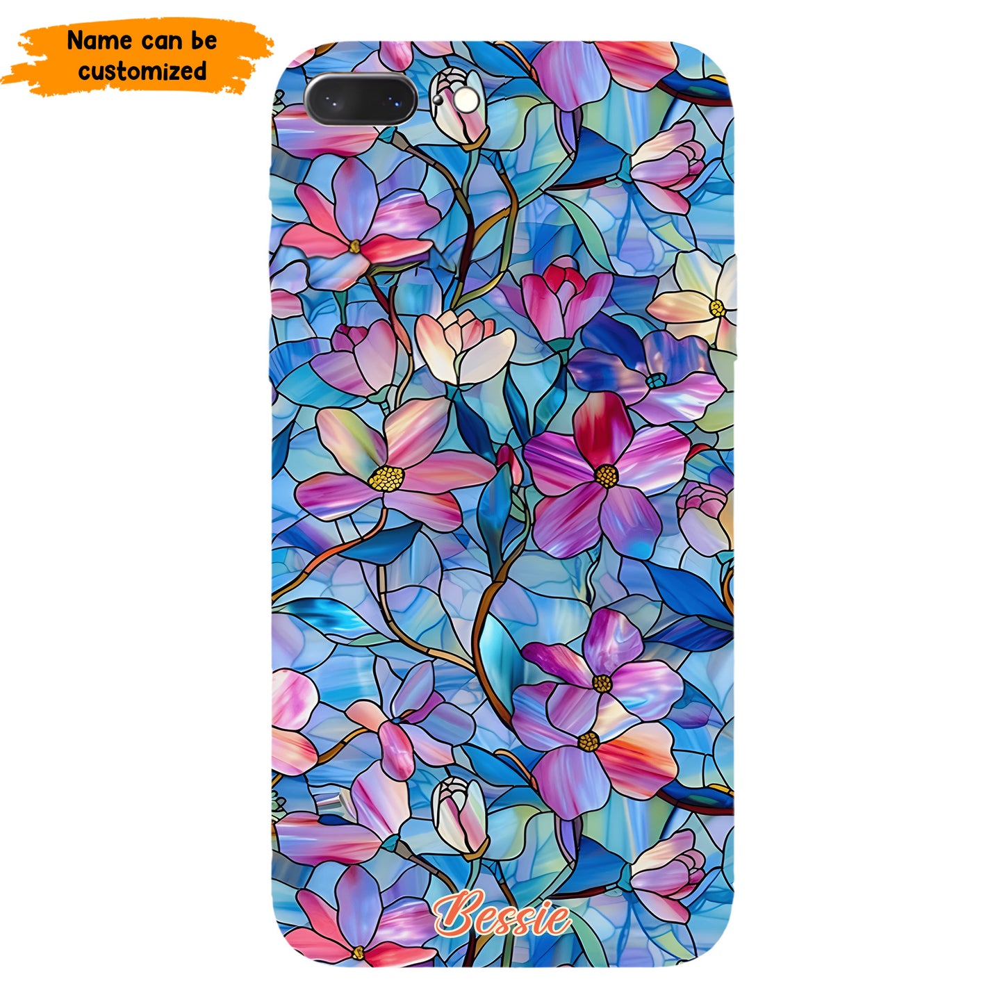 Personalized Stained Glass Floral Phone Case
