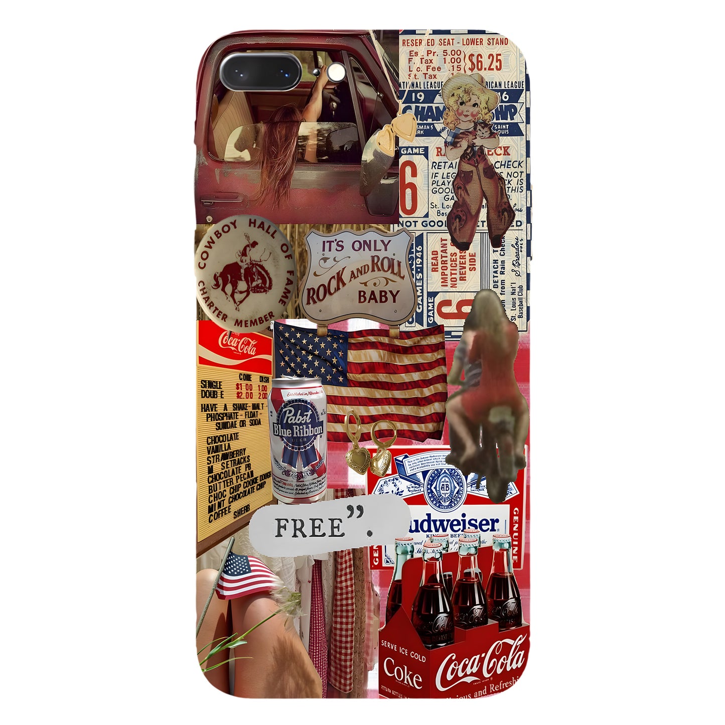 Born to Be Free – Vintage Americana Phone Case
