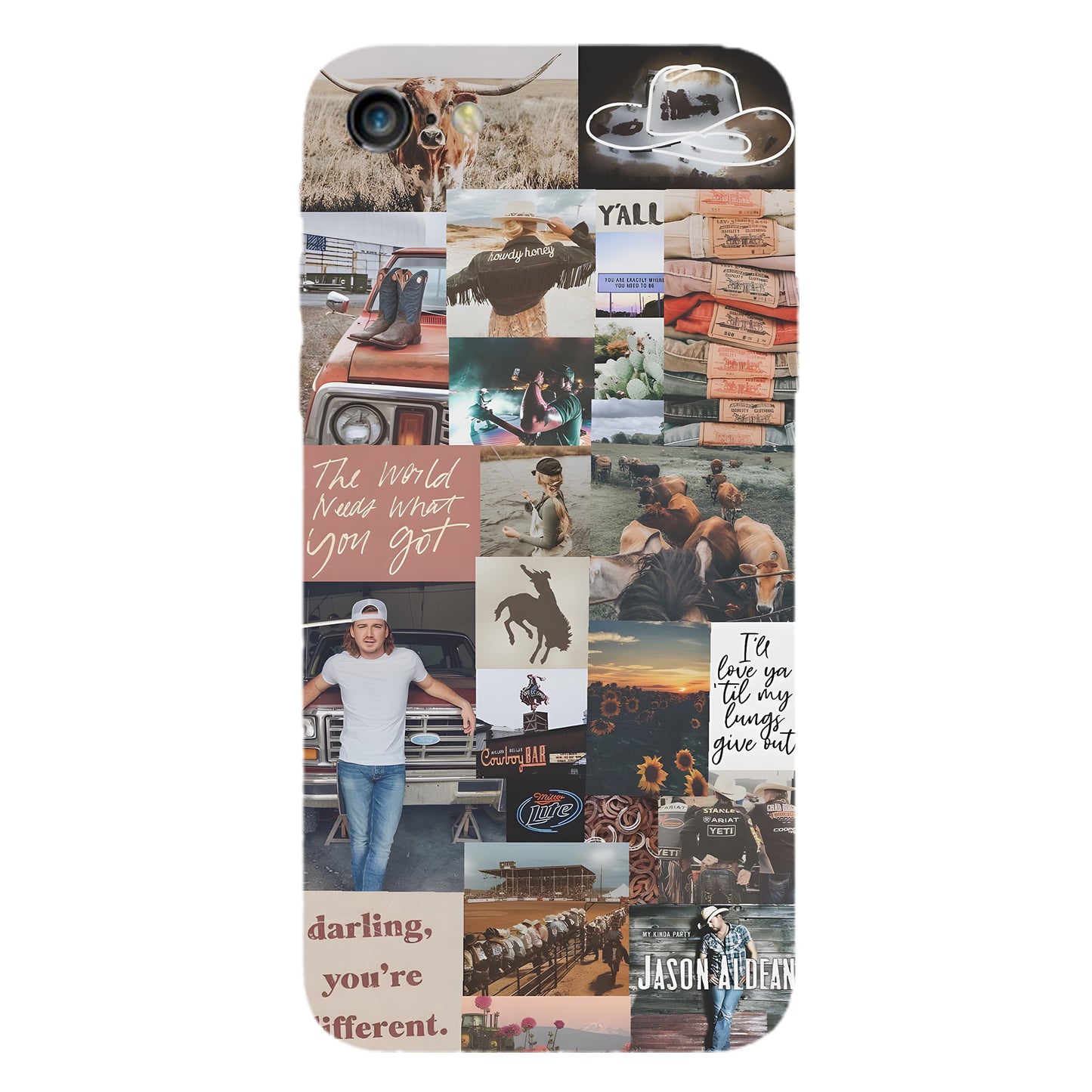 Country Soul Collage – Western Charm Phone Case