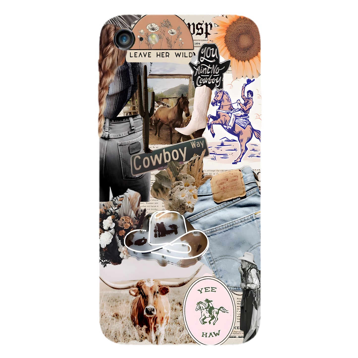 Cowboy Way Collage – Western Rodeo Vibes Phone Case