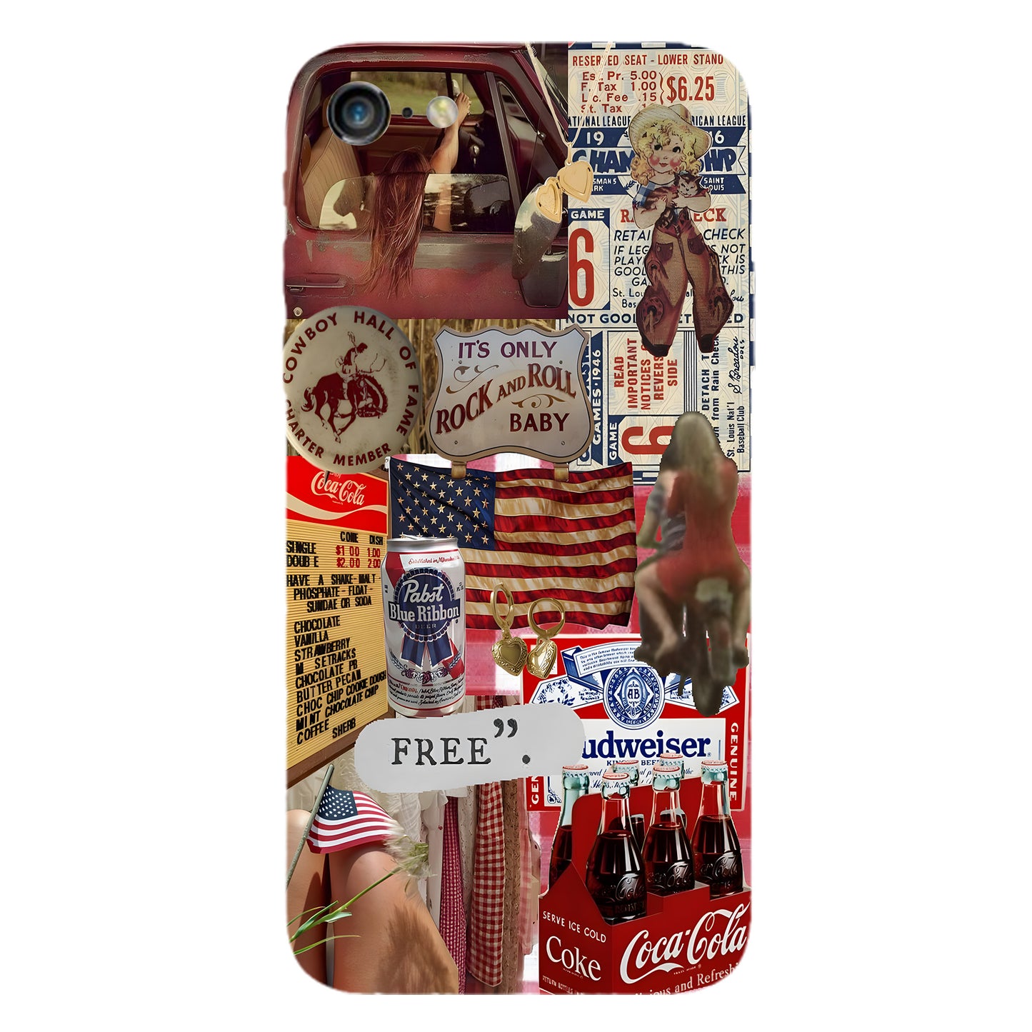 Born to Be Free – Vintage Americana Phone Case