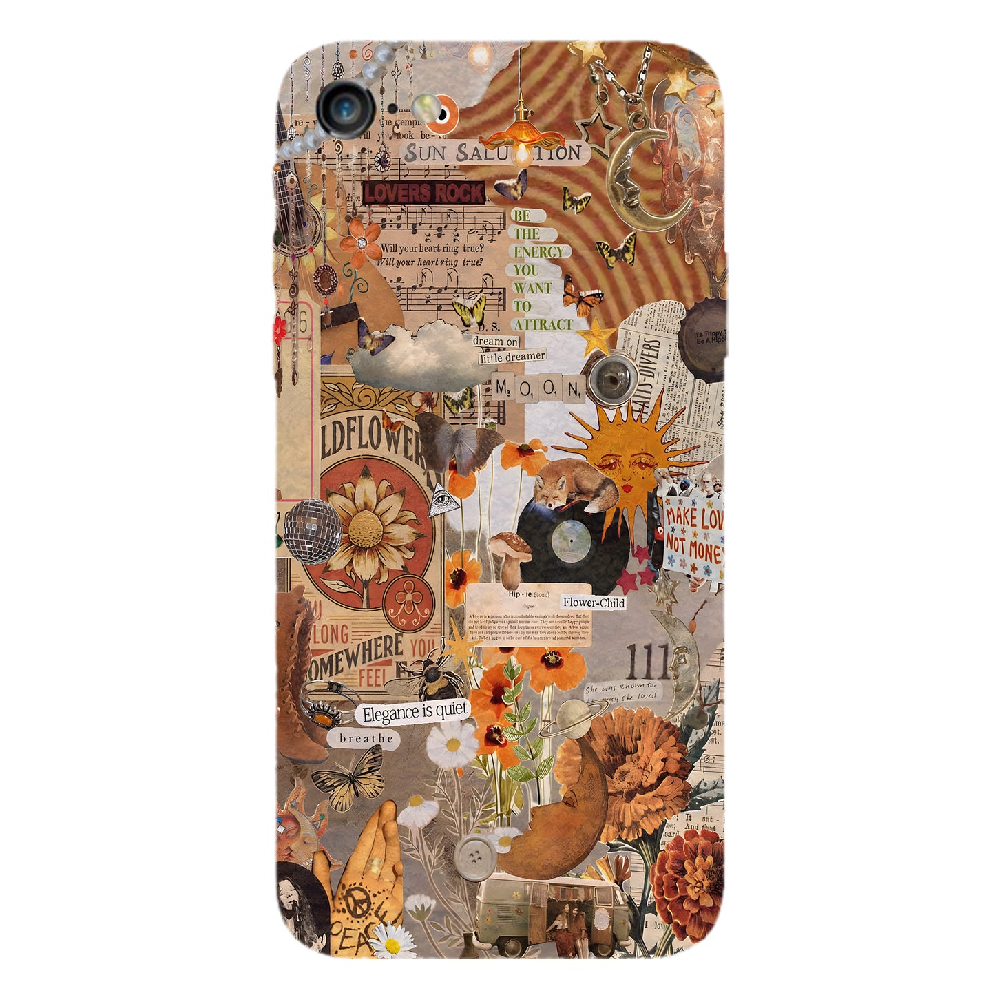 Boho Collage Phone Case – Flower Child Energy