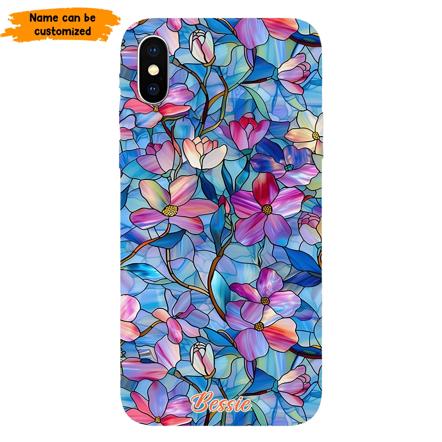 Personalized Stained Glass Floral Phone Case