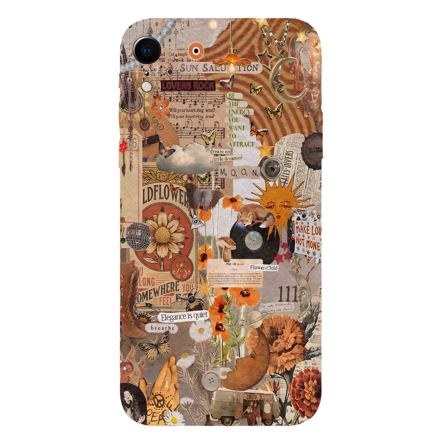 Boho Collage Phone Case – Flower Child Energy