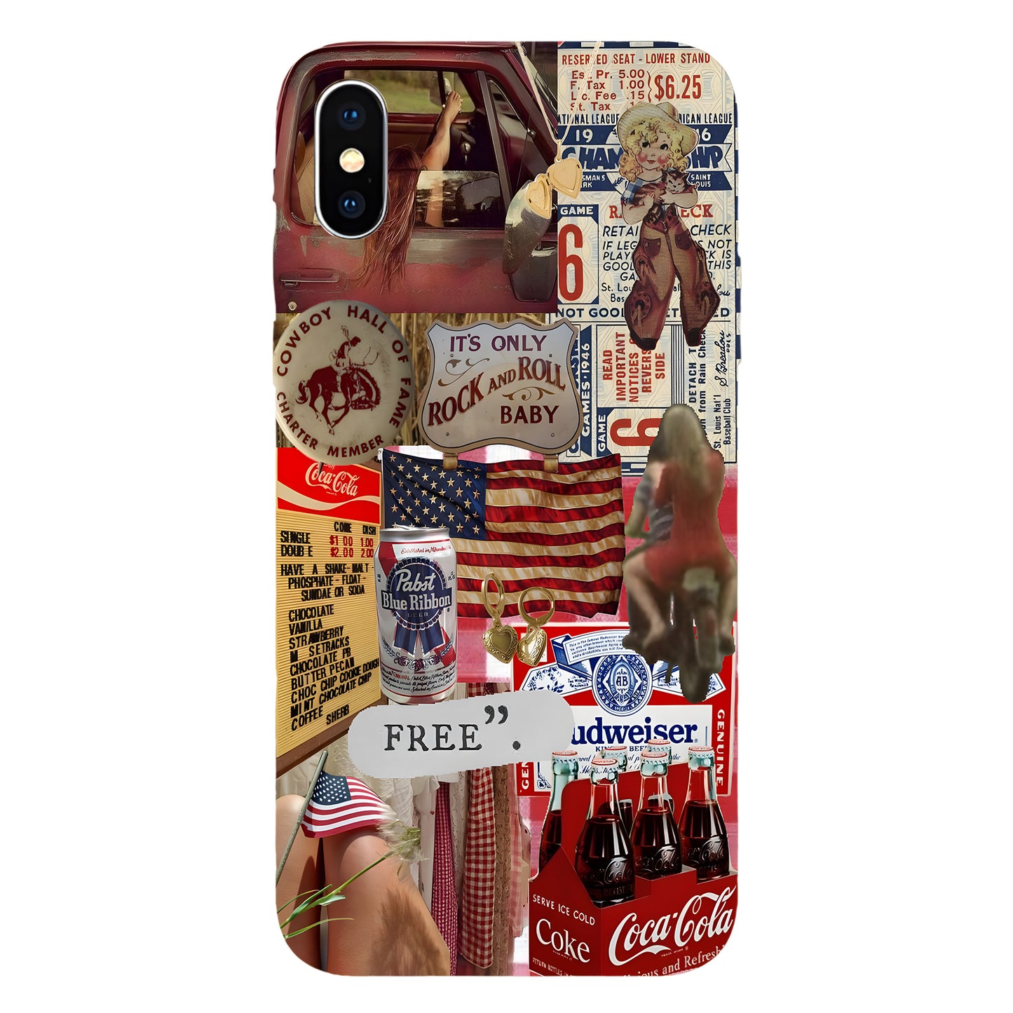 Born to Be Free – Vintage Americana Phone Case
