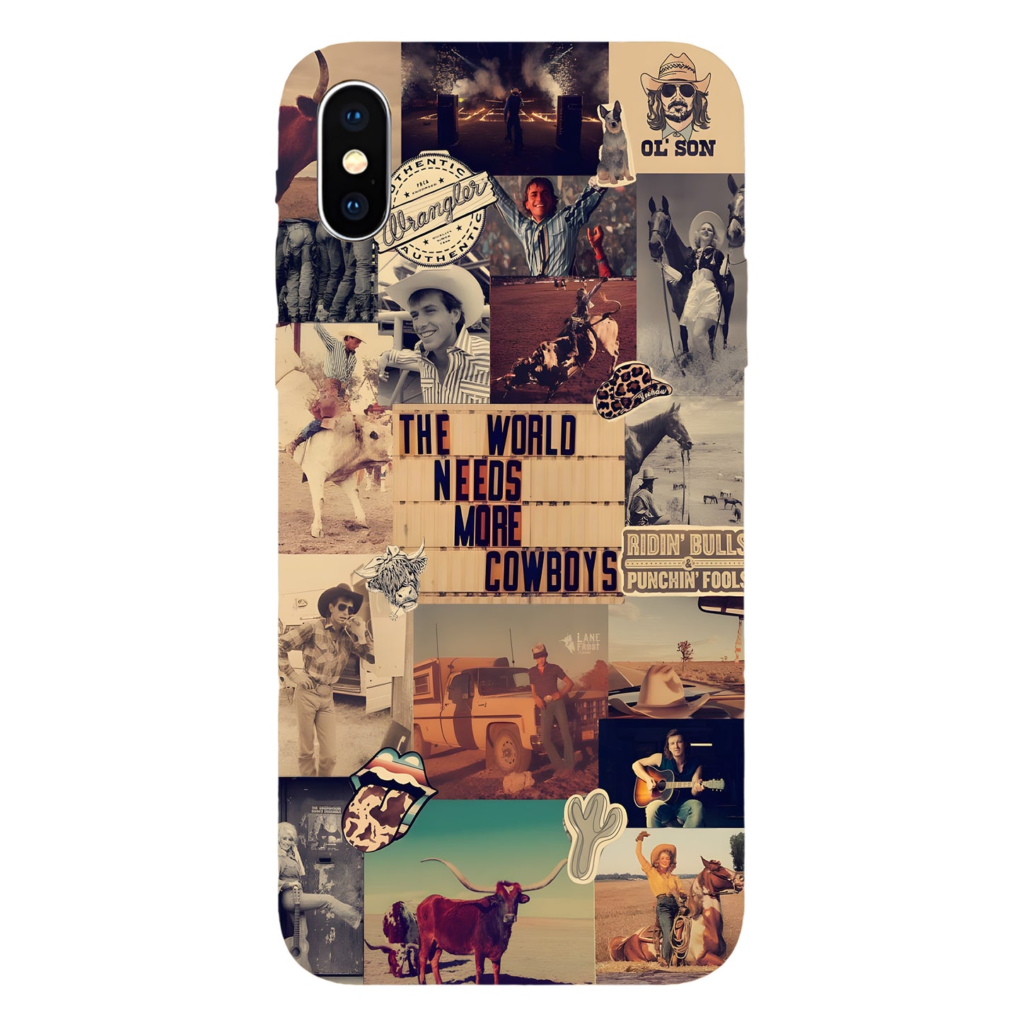 Rodeo Roots Collage – Vintage Cowboy Phone Case