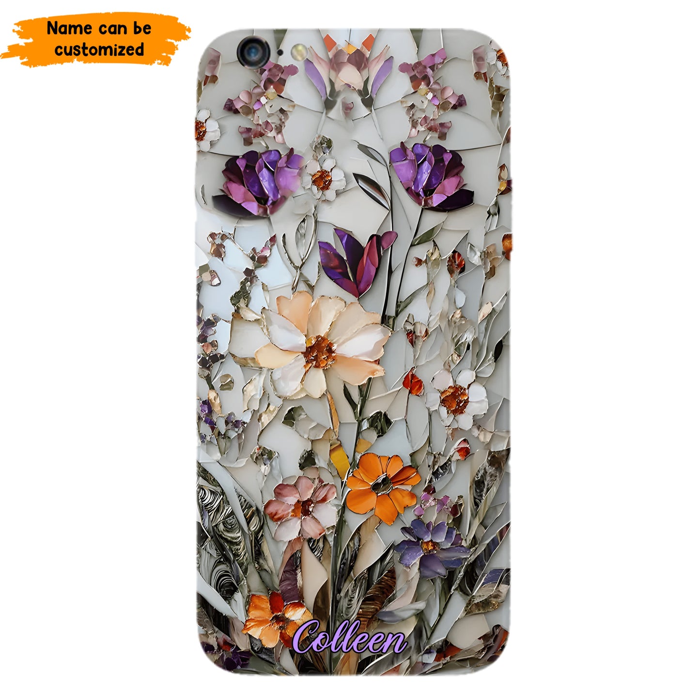 Mosaic Pressed Flowers – Personalized Phone Case