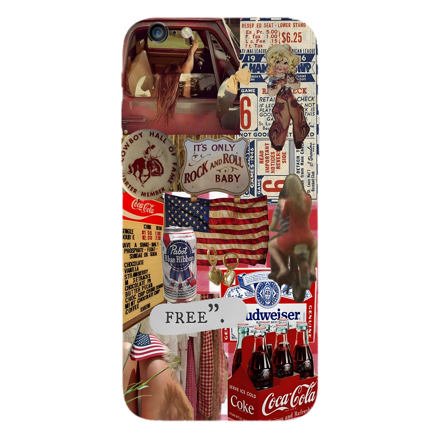 Born to Be Free – Vintage Americana Phone Case