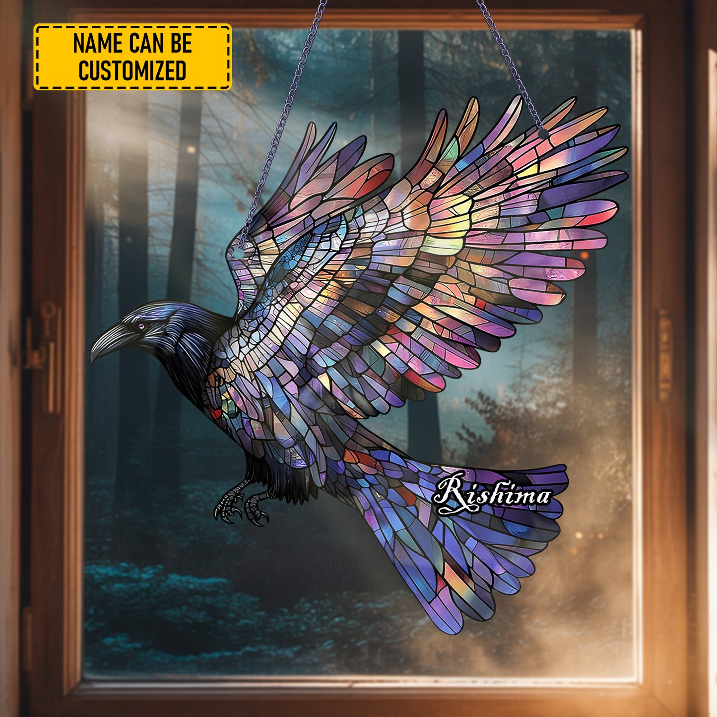 Raven Glow - Personalized Acrylic Window