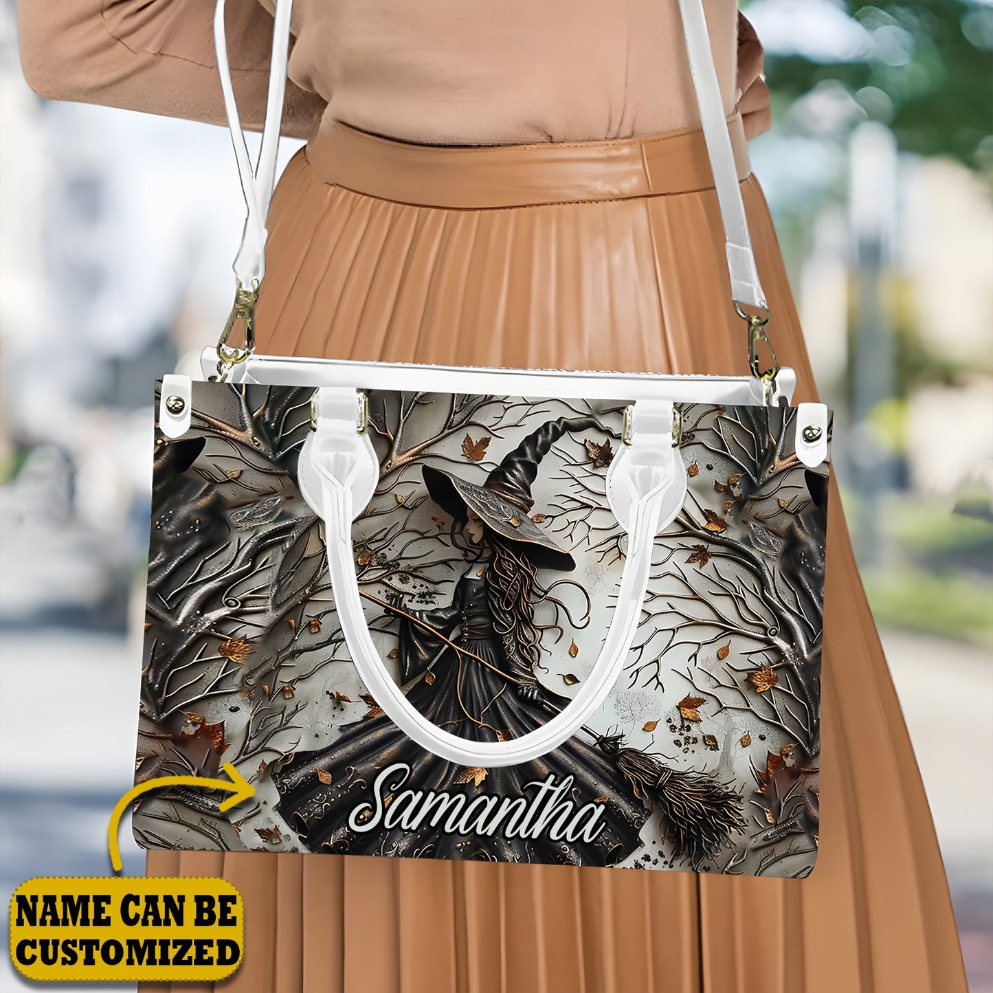 Beautiful Witch Forest - Personalized Witch Leather Handbag