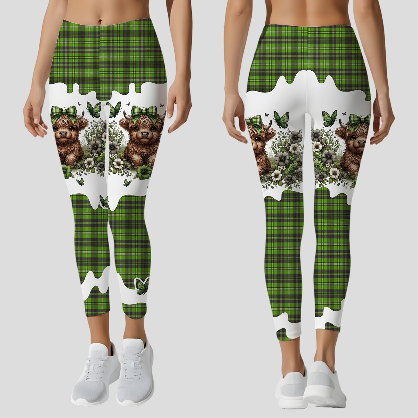 Floral Highland Cow - Personalized Hoodie and Leggings