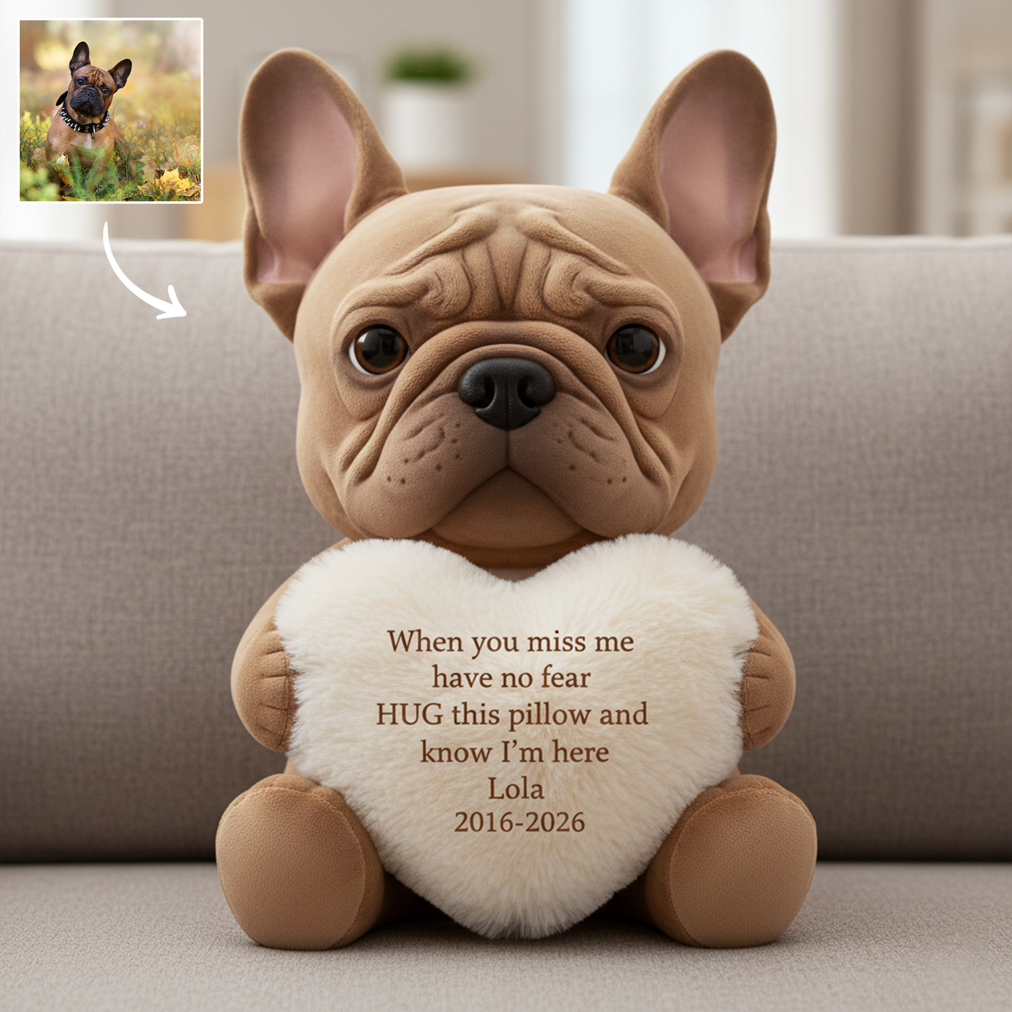 When You Miss Me – Personalized Memorial Dog Pillow