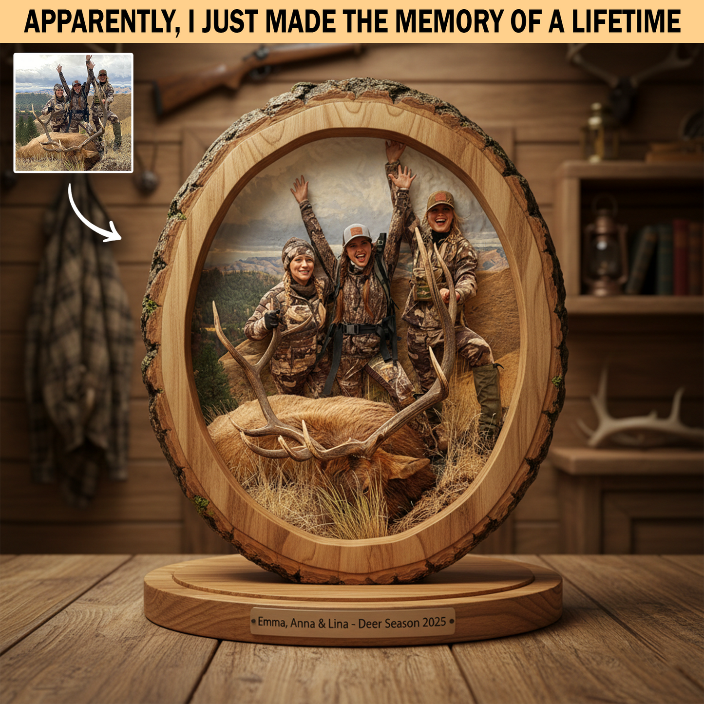Legacy in the Wild – Personalized Hunting Photo Acrylic Plaque