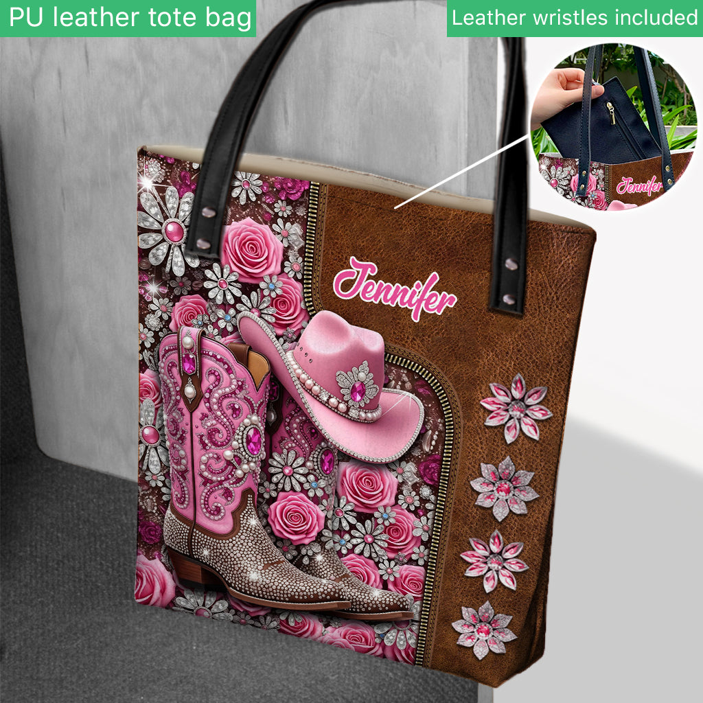 Beautiful Cowgirl Boots - Personalized Cowgirl Tote Bag