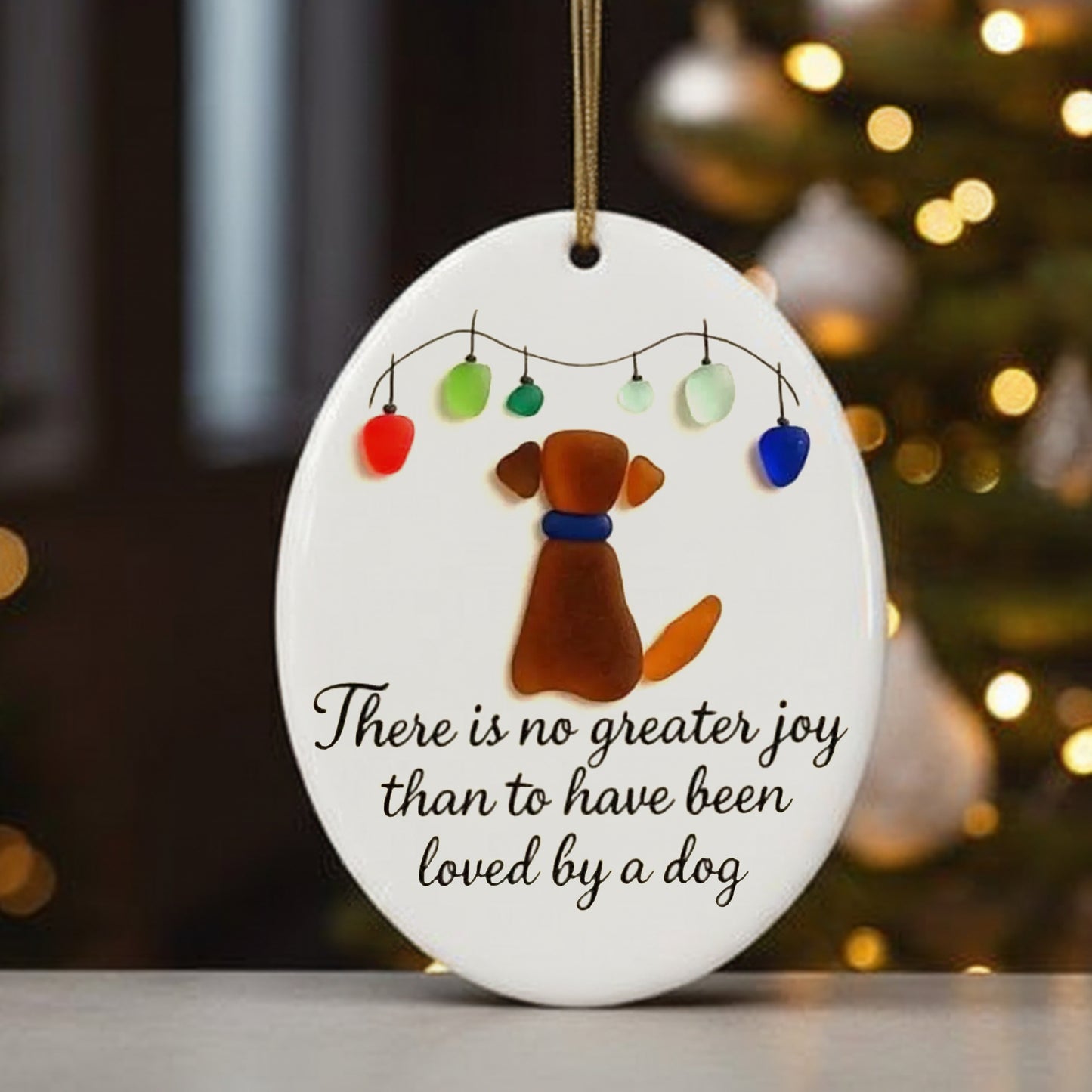 Dog Lover's Christmas Ceramic Ornament