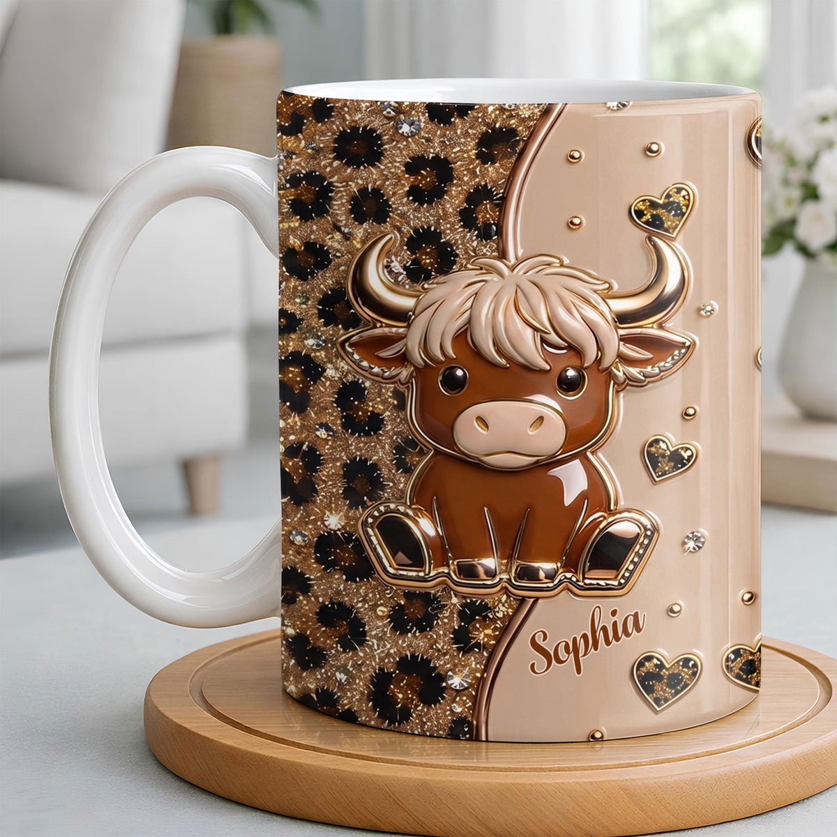 Personalized Cute Highland Cow Coffee Mug