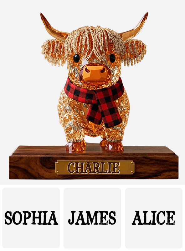 Personalized Cute Highland Cow Custom Shaped Acrylic Plaque