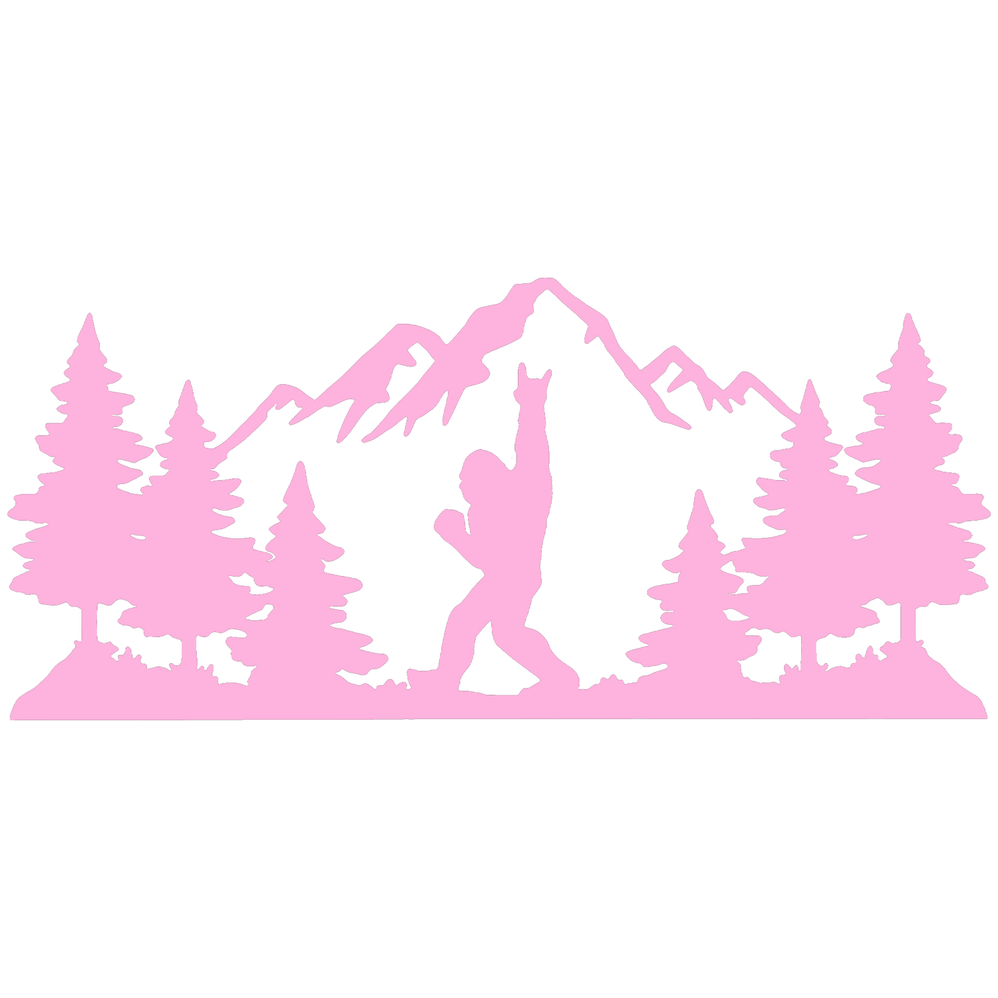 Sasquatch Mountain Rocker Vinyl Sticker