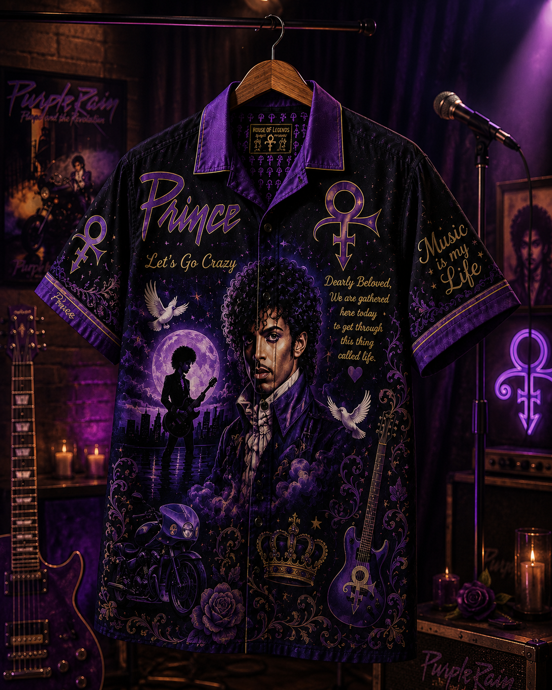 Purple Rain Hawaiian Shirt - Prince Shirt Vintage Music Fan Gift
