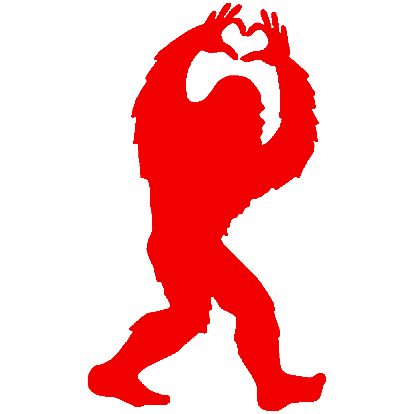 Heart Hands Bigfoot Vinyl Stickers