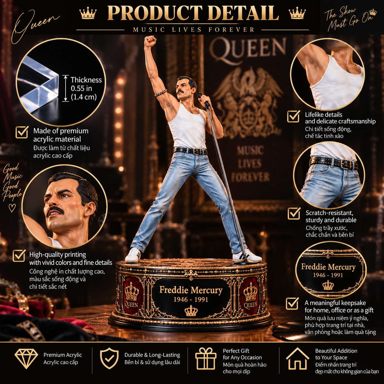The Legendary Showman – Collectible Acrylic Plaque Table Decor