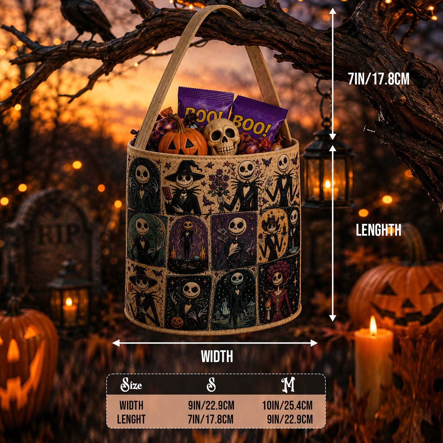 Halloween Skeleton Trick-or-Treat Candy Basket
