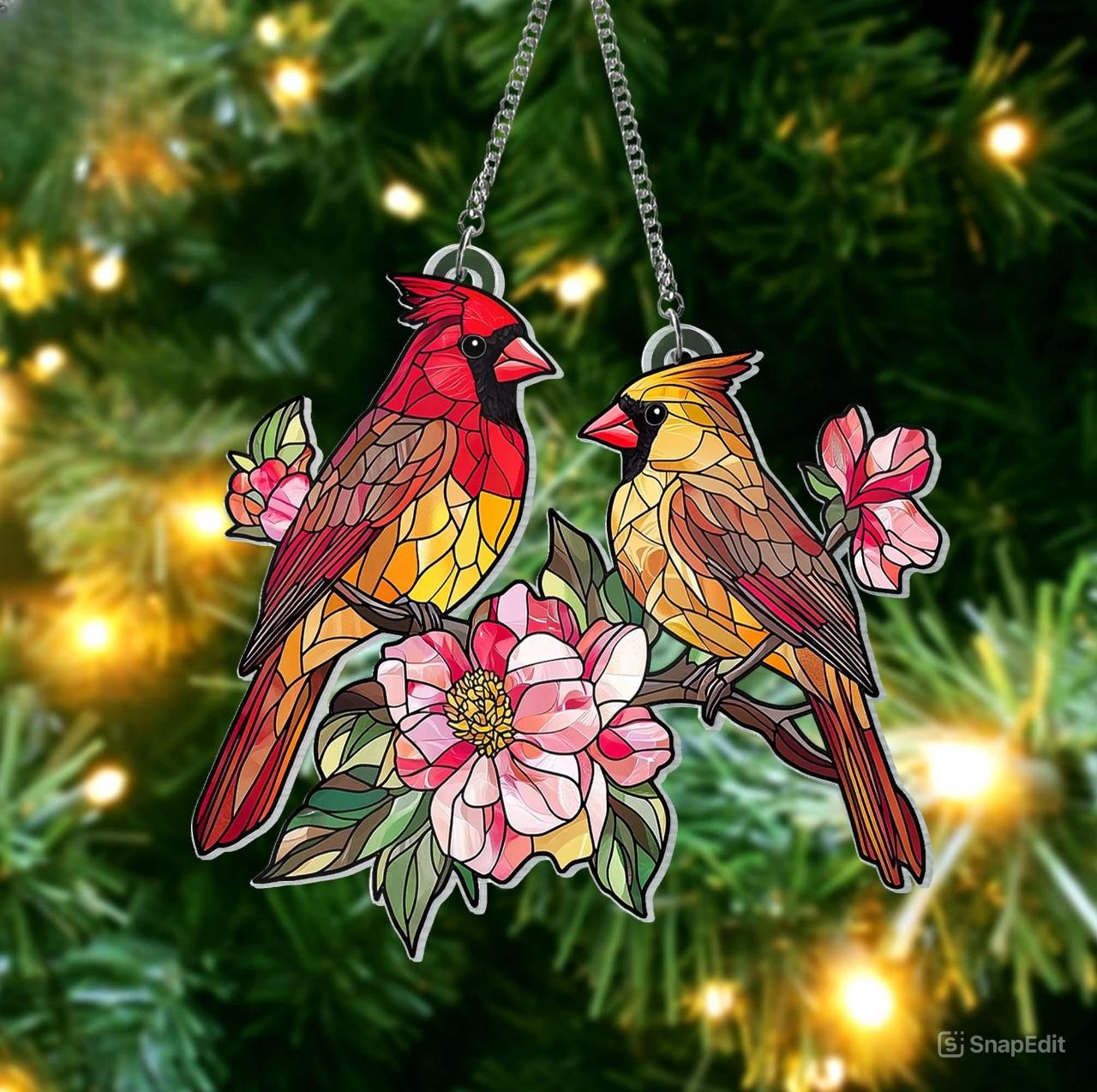 Cardinal Acrylic Window Hangings Decor