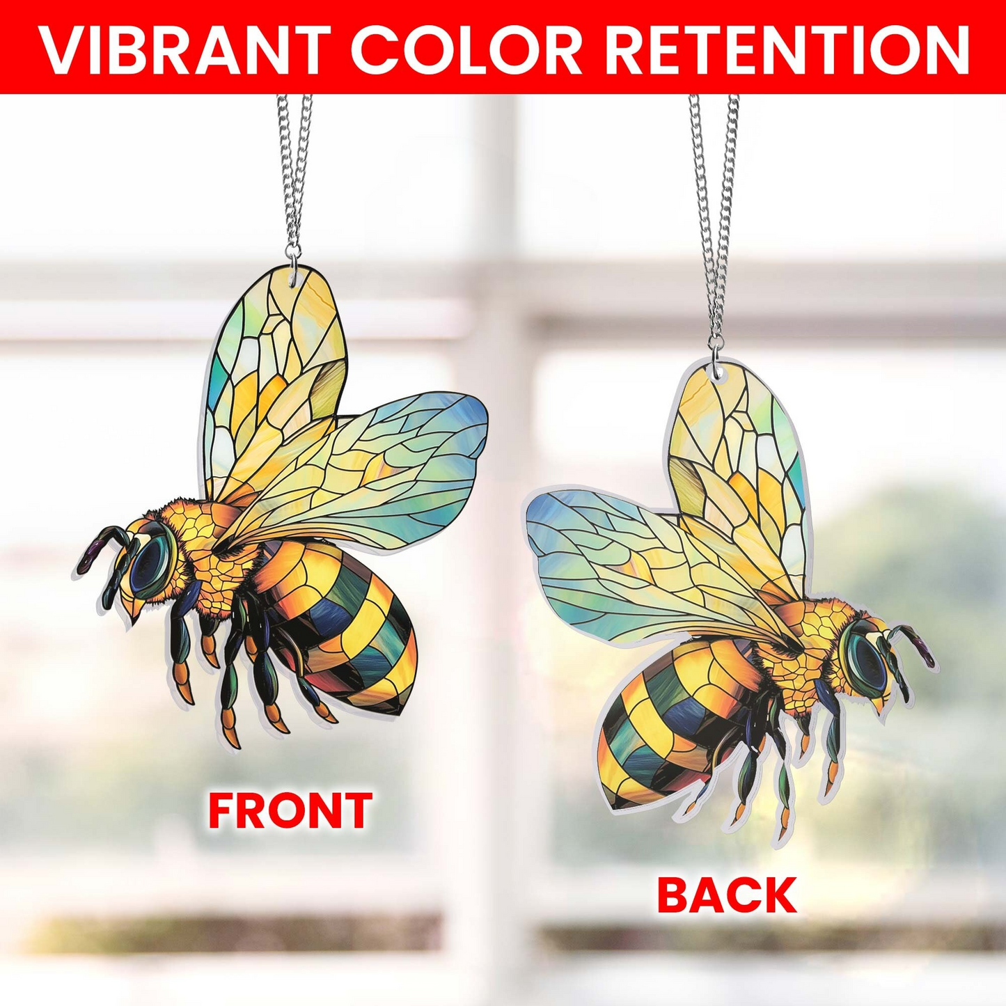 Bumblebee and Flower Acrylic Window Hanging