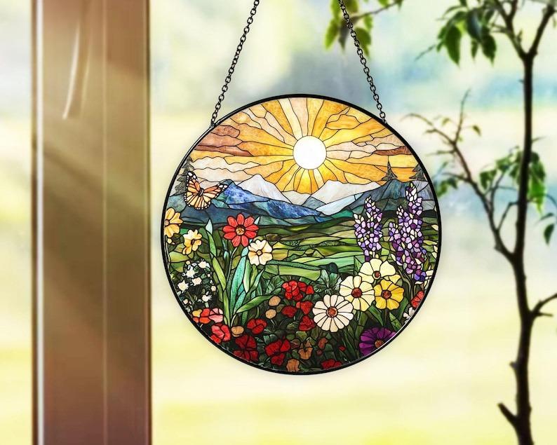Wildflowers Stained Stained Glass Suncatcher