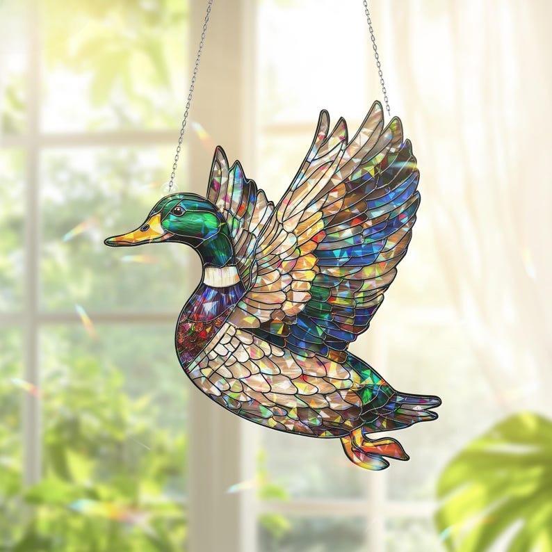 Flying Mallard Duck Acrylic Window