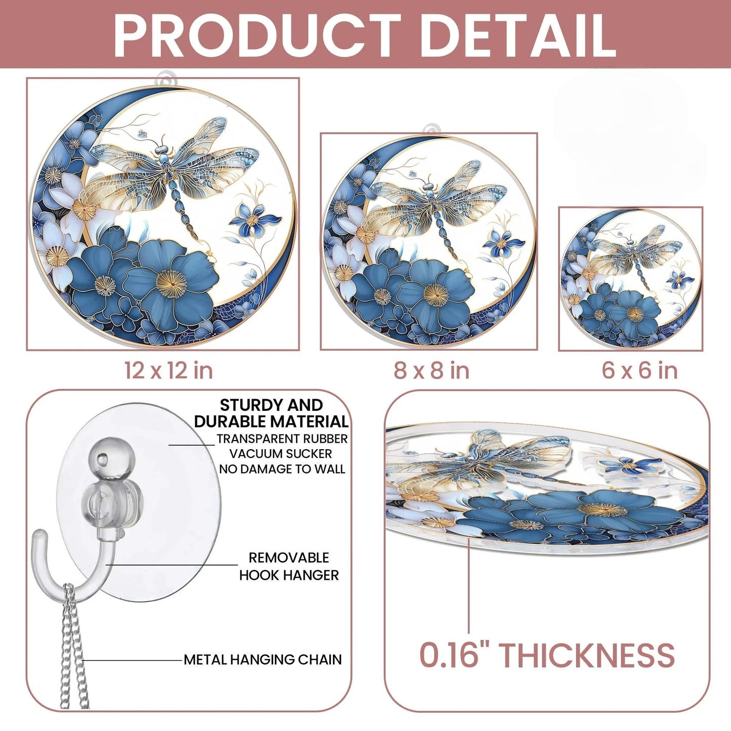 Dragonfly Memory Moon Acrylic Suncatcher, Acrylic Suncatcher Window