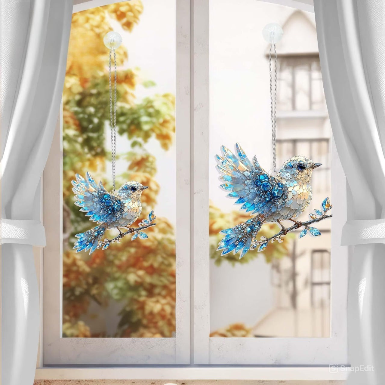 Blue Bird Acrylic Window, Acrylic Window Hanging