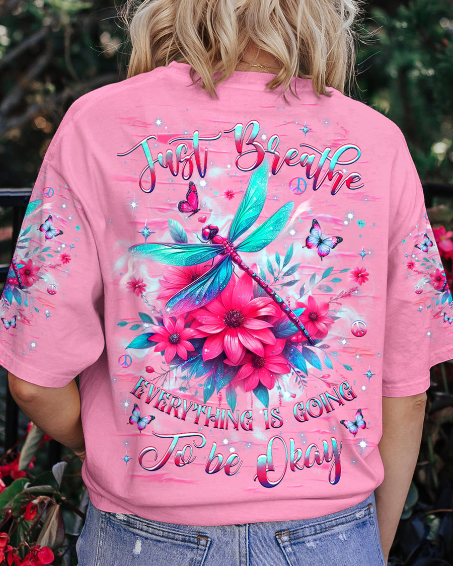 JUST BREATHE DRAGONFLY ALL OVER PRINT
