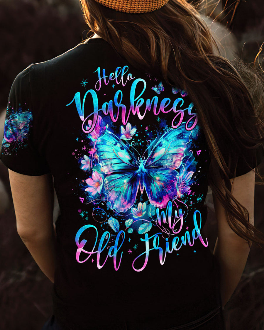 HELLO DARKNESS MY OLD FRIEND BUTTERFLY ALL OVER PRINT