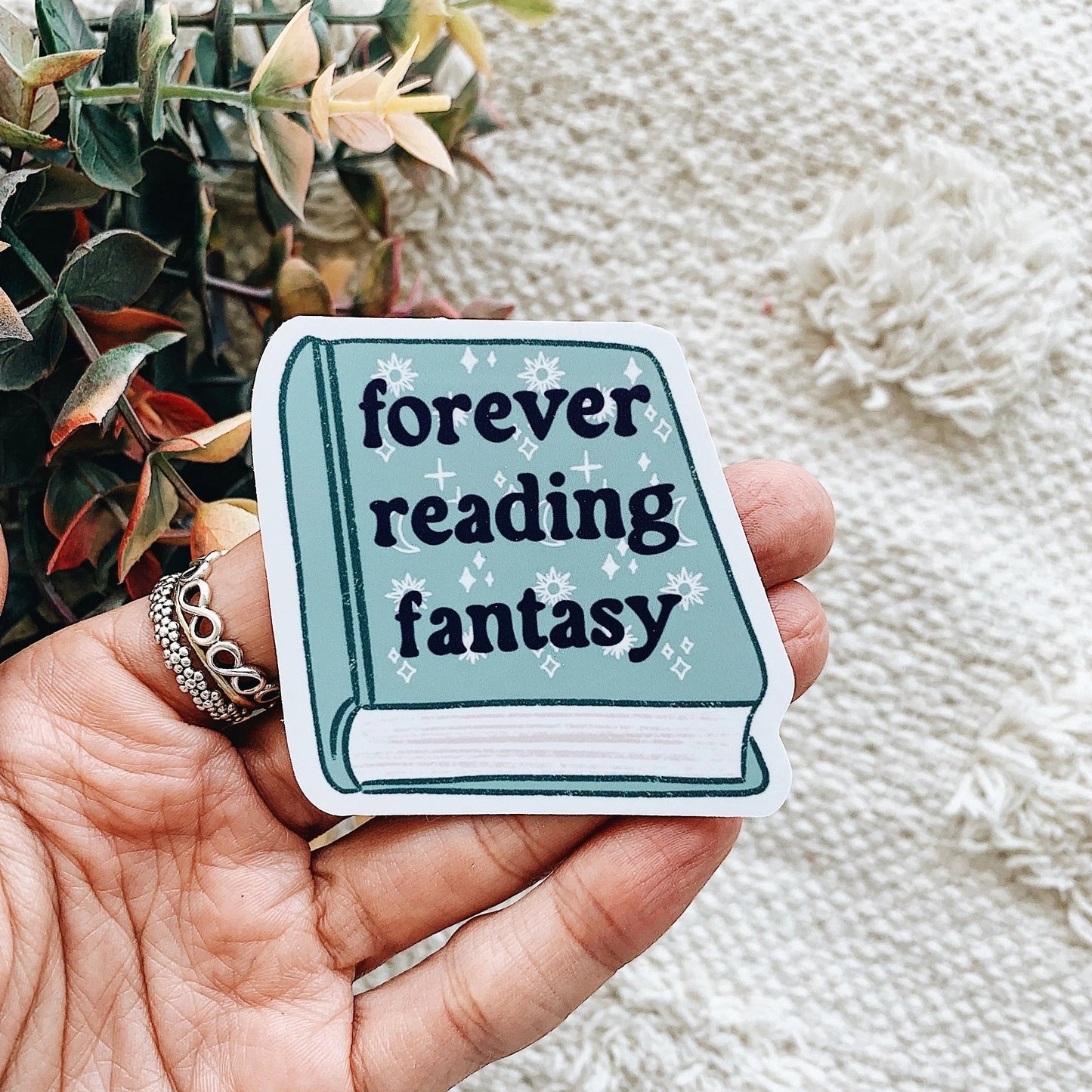 Forever Reading Fantasy Book Sticker Decal