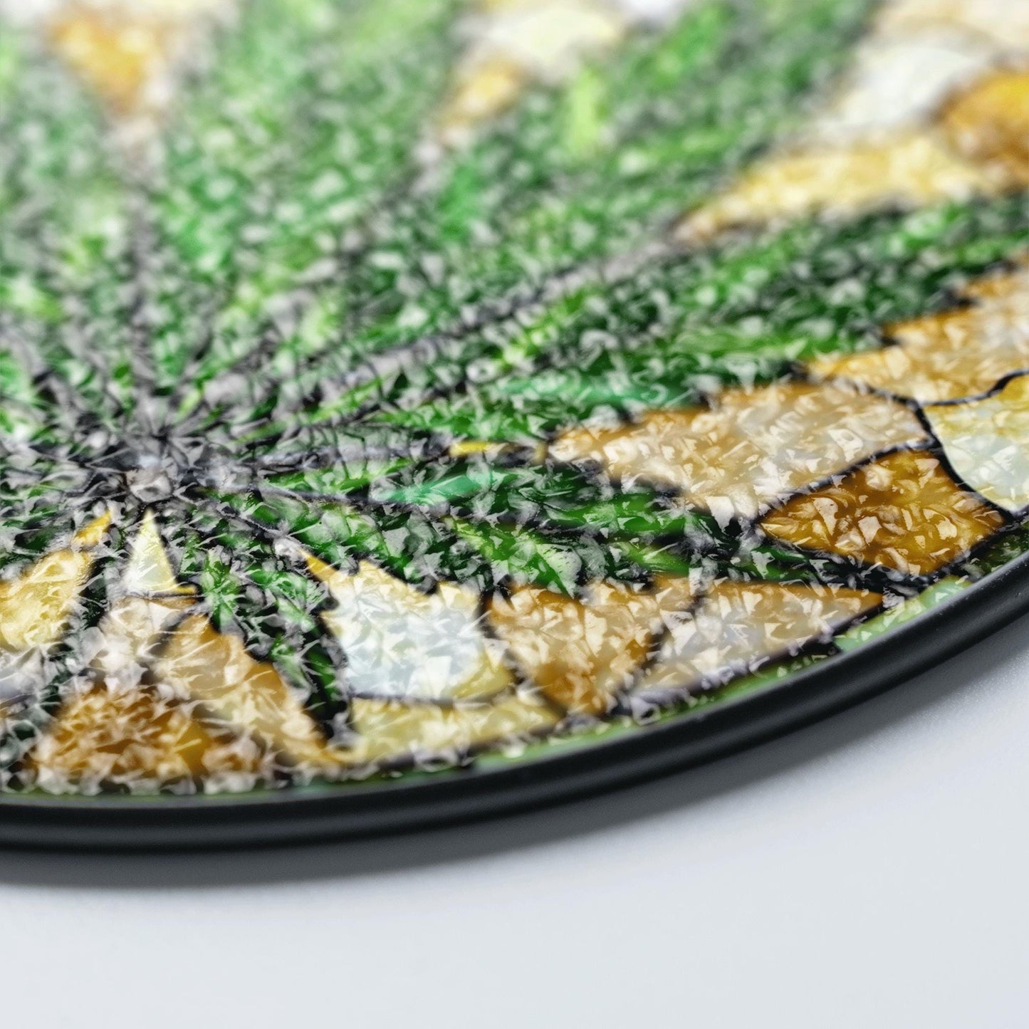 Weed Leaf Stained Glass Suncatcher