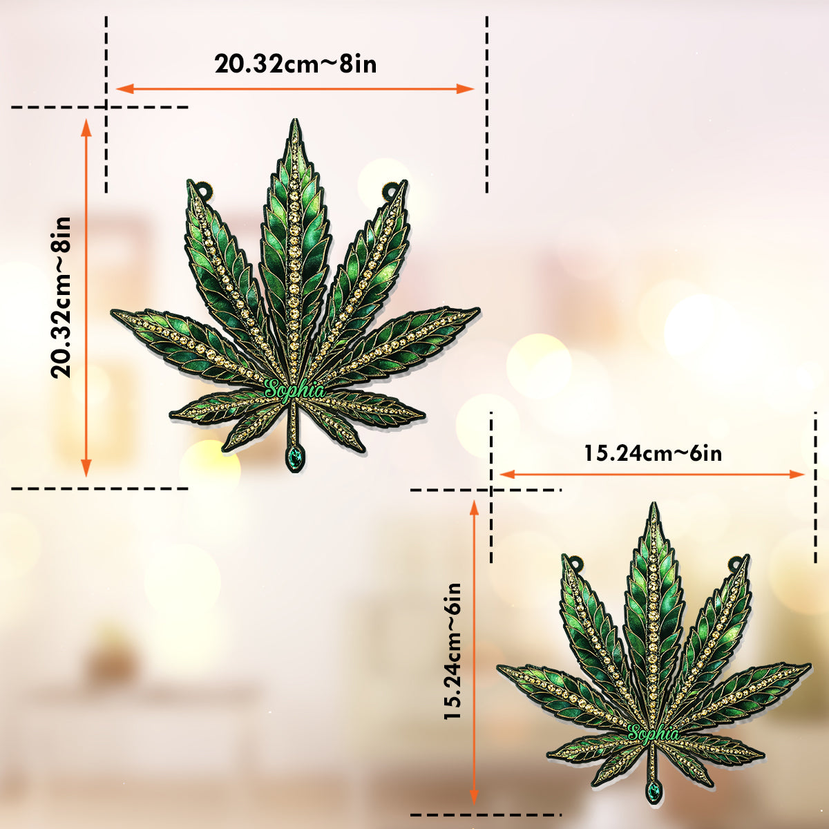 Beautiful Canabis - Personalized Weed Window Hanging Suncatcher