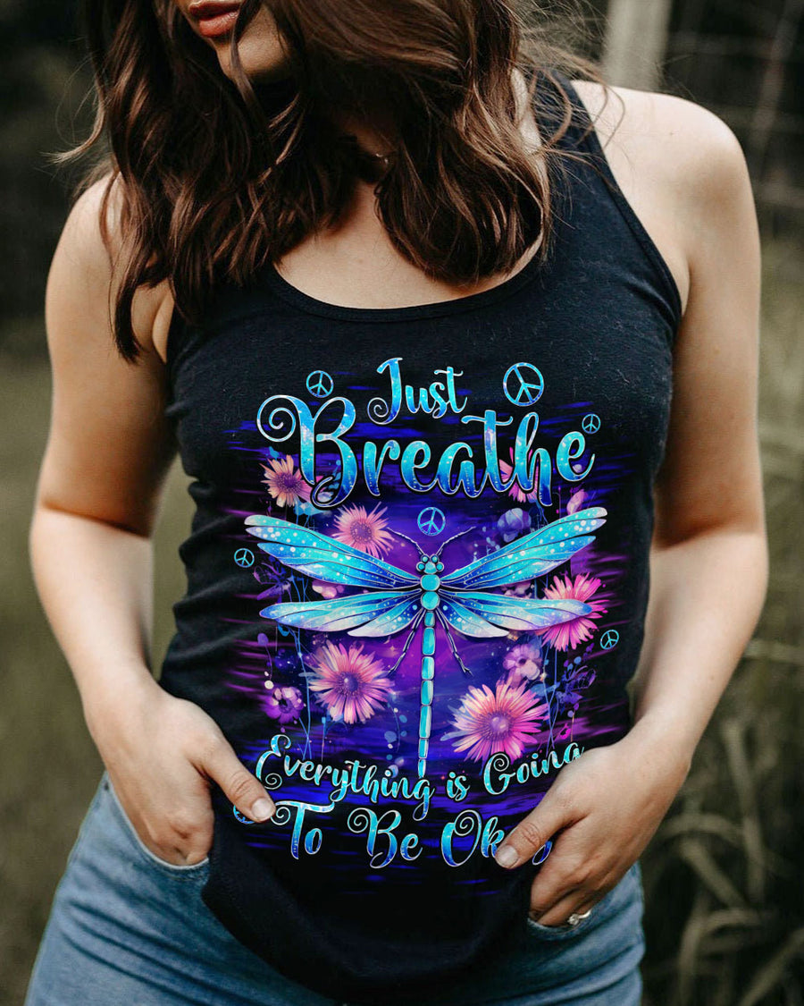 JUST BREATHE DRAGONFLY ALL OVER PRINT