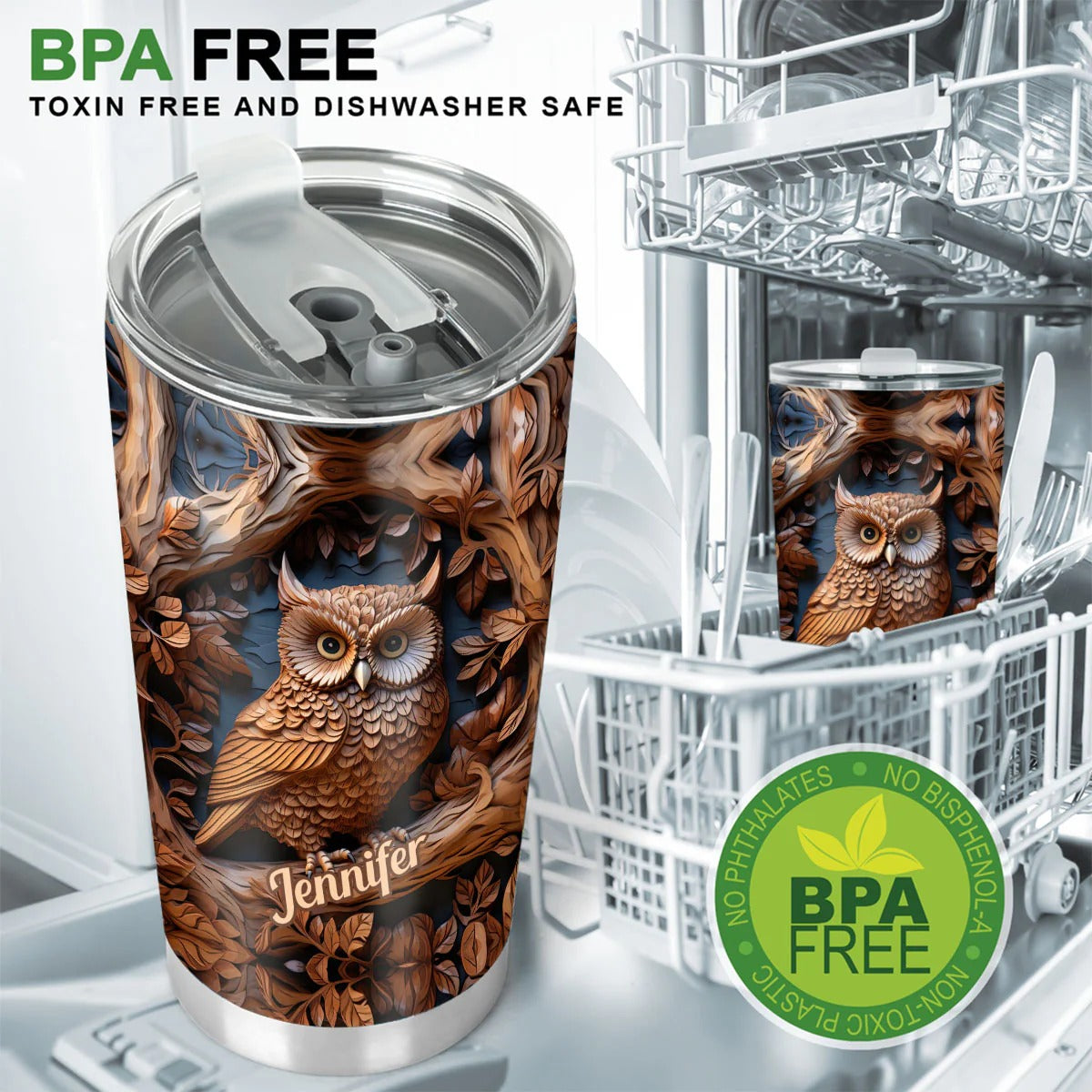 Just A Girl Who Loves Owls - Personalized Owl Tumbler