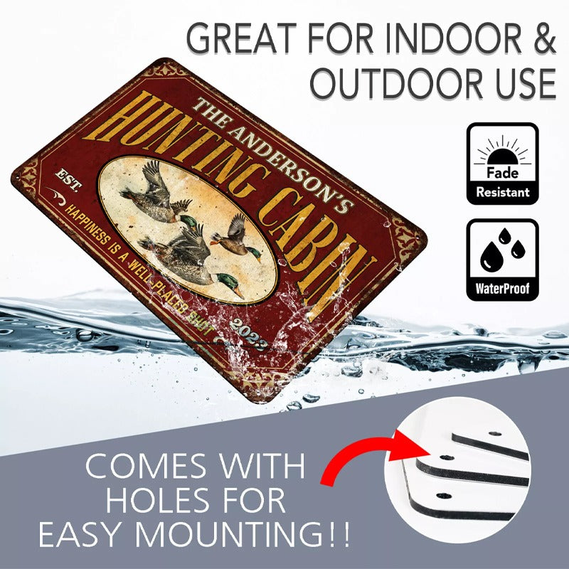 Custom Duck Hunting Lodge Metal Signs - Personalized Metal Sign