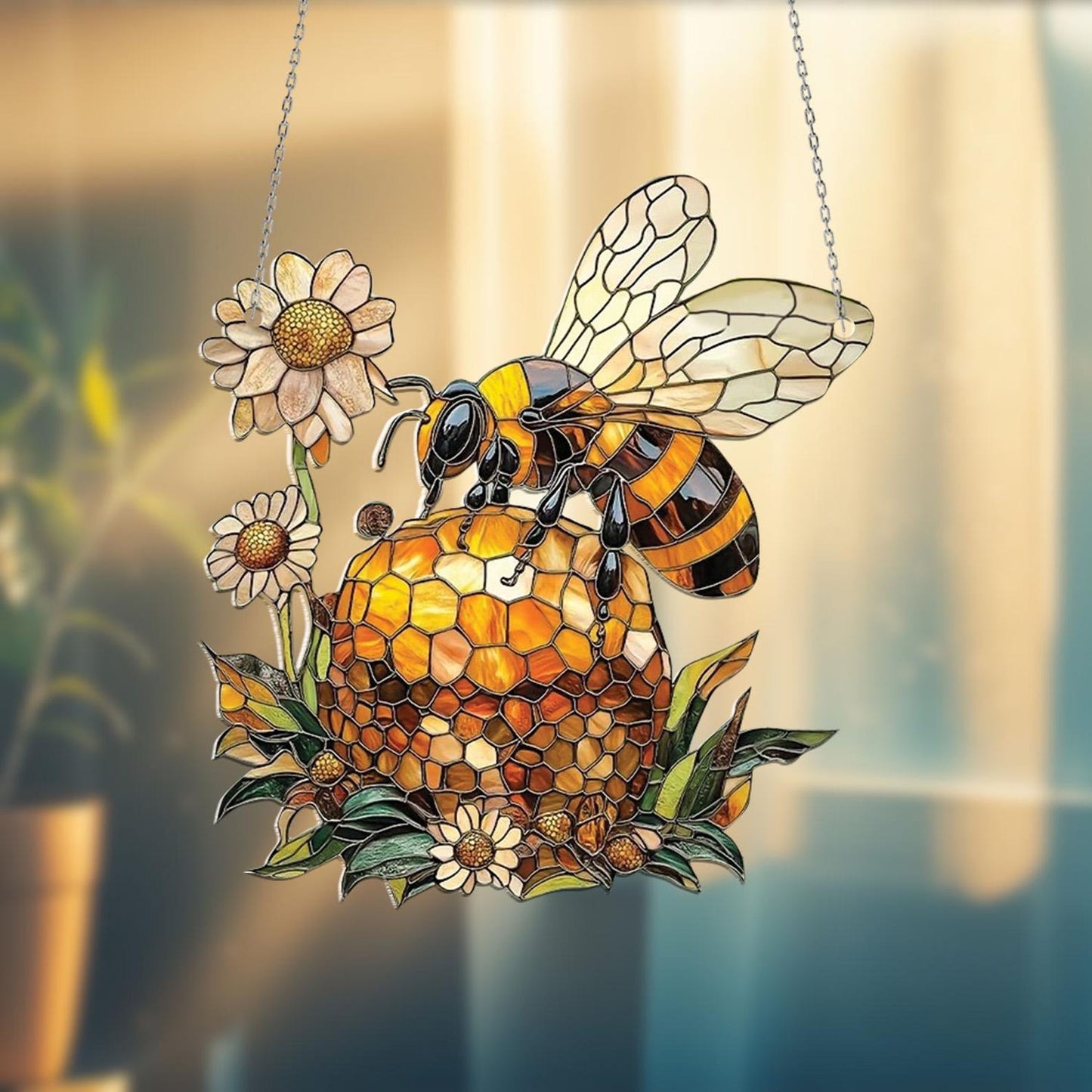 Bee Hive Acrylic Window Hanging