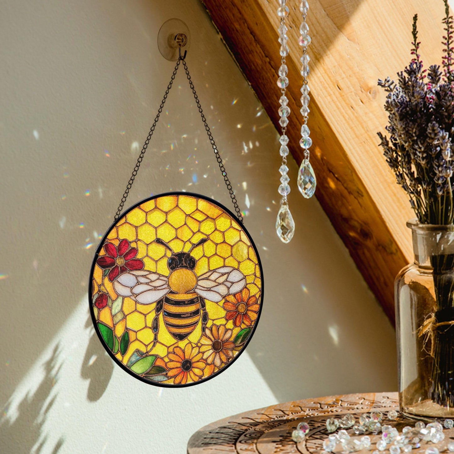 Bee Stain Glass - Window Hanging Suncatcher