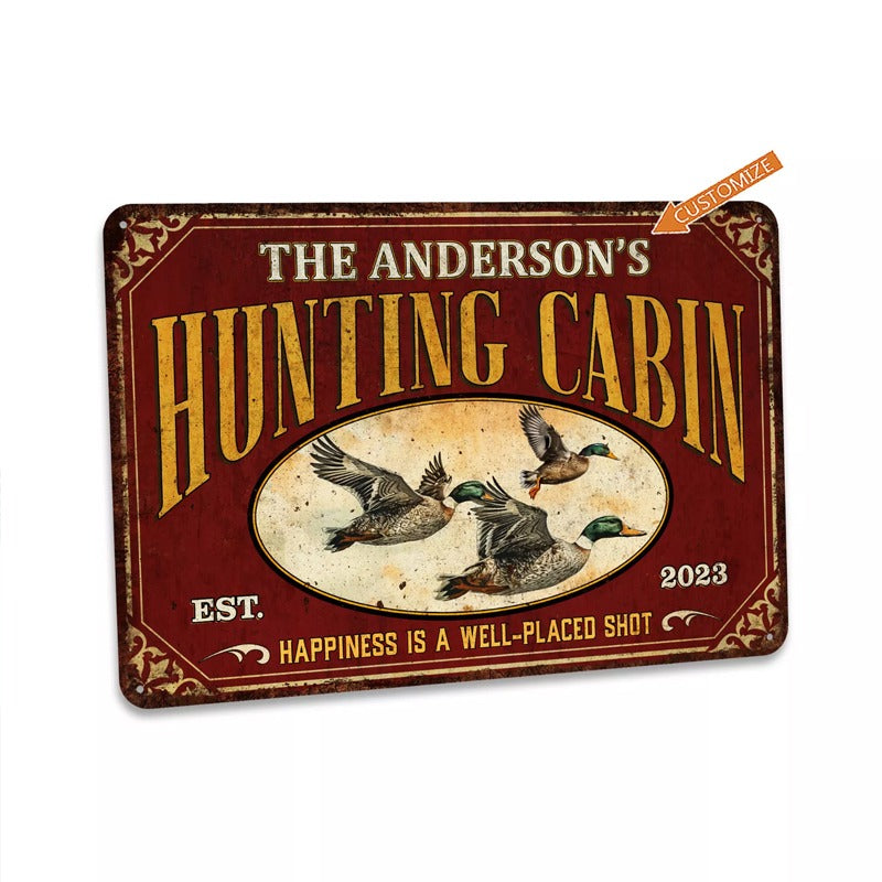 Custom Duck Hunting Lodge Metal Signs - Personalized Metal Sign