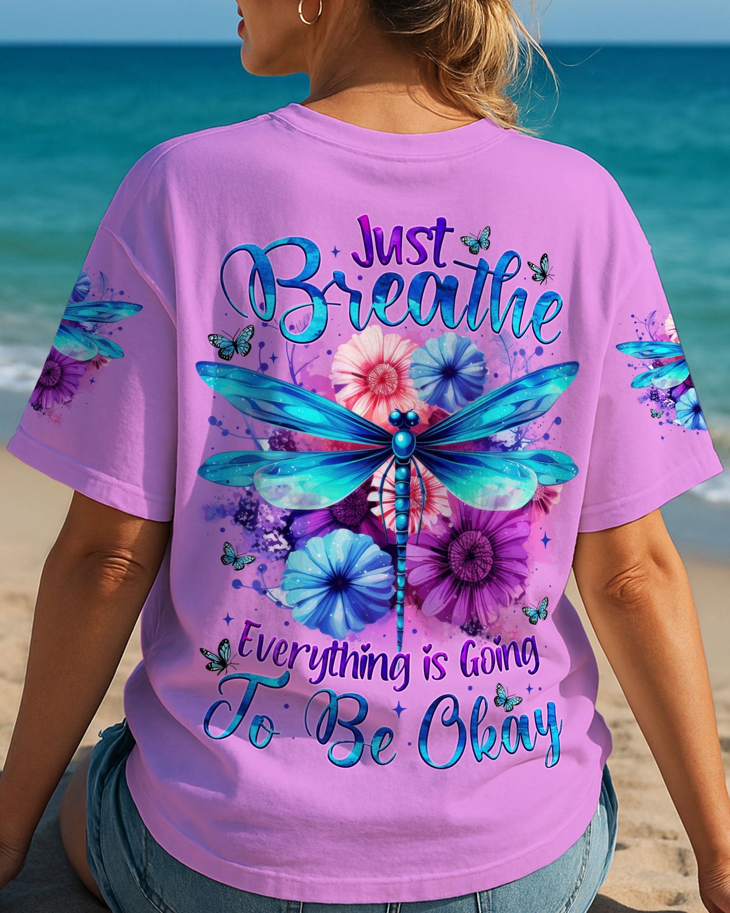 JUST BREATHE DRAGONFLY ALL OVER PRINT