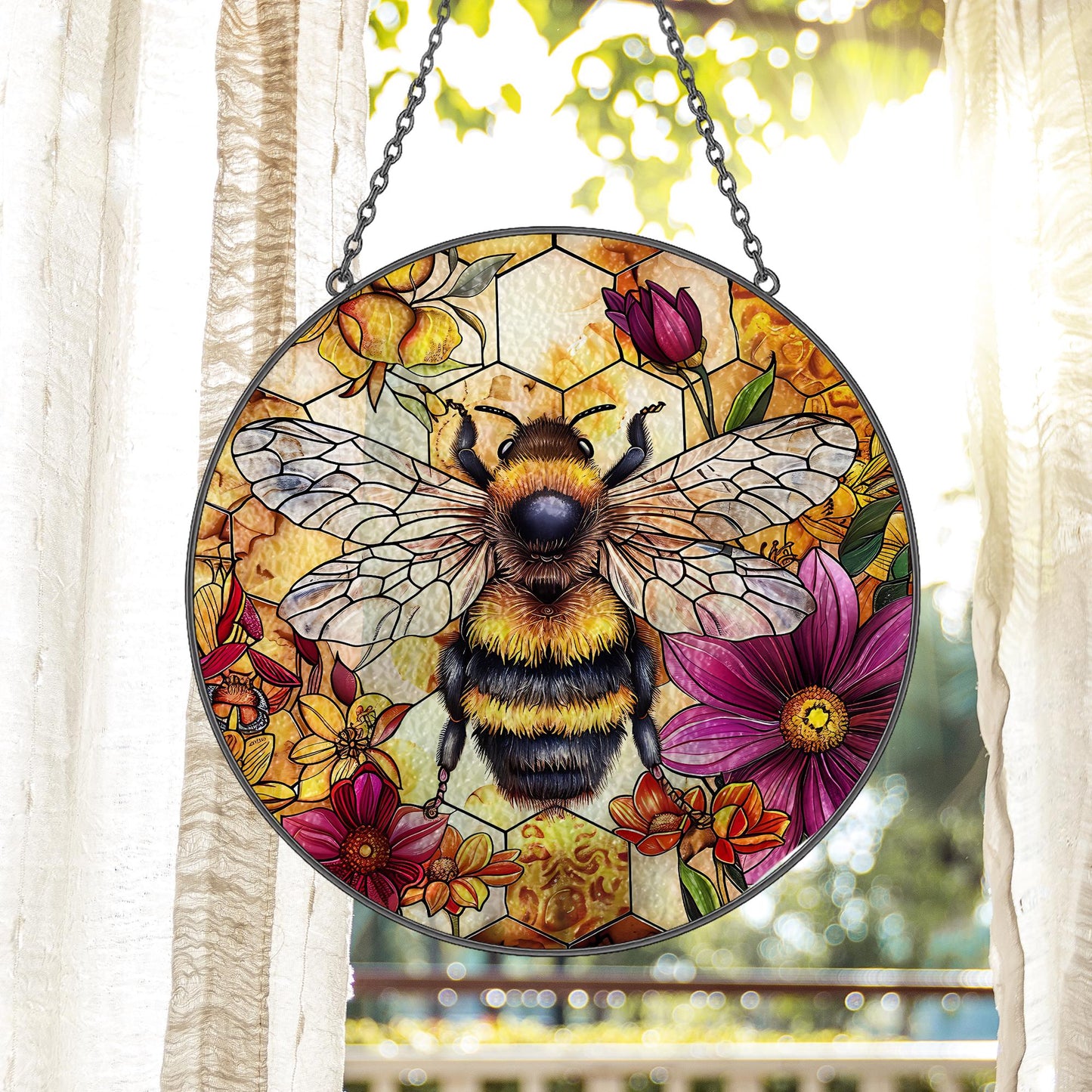 Bee Stain Glass - Window Hanging Suncatcher