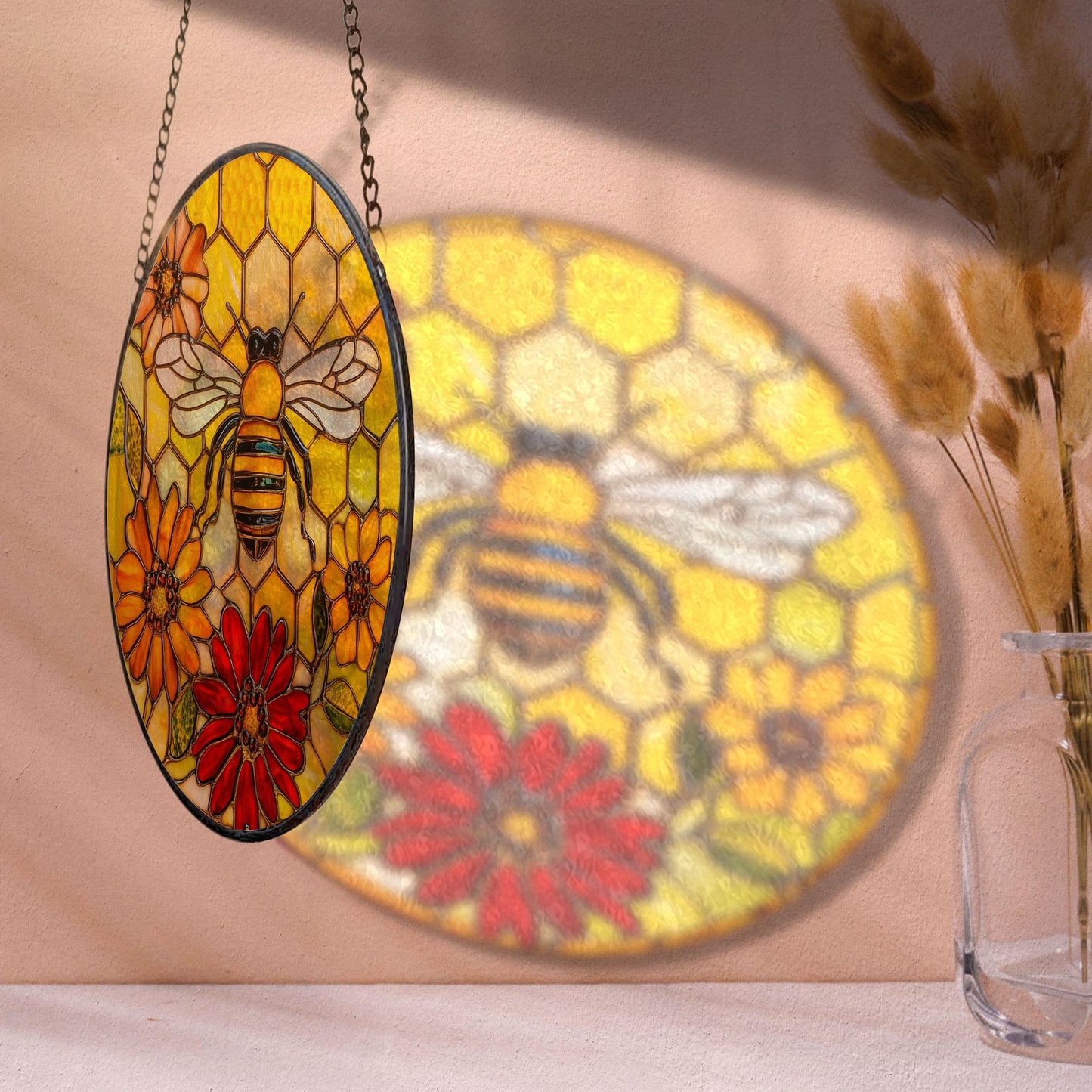 Bee Stain Glass - Window Hanging Suncatcher