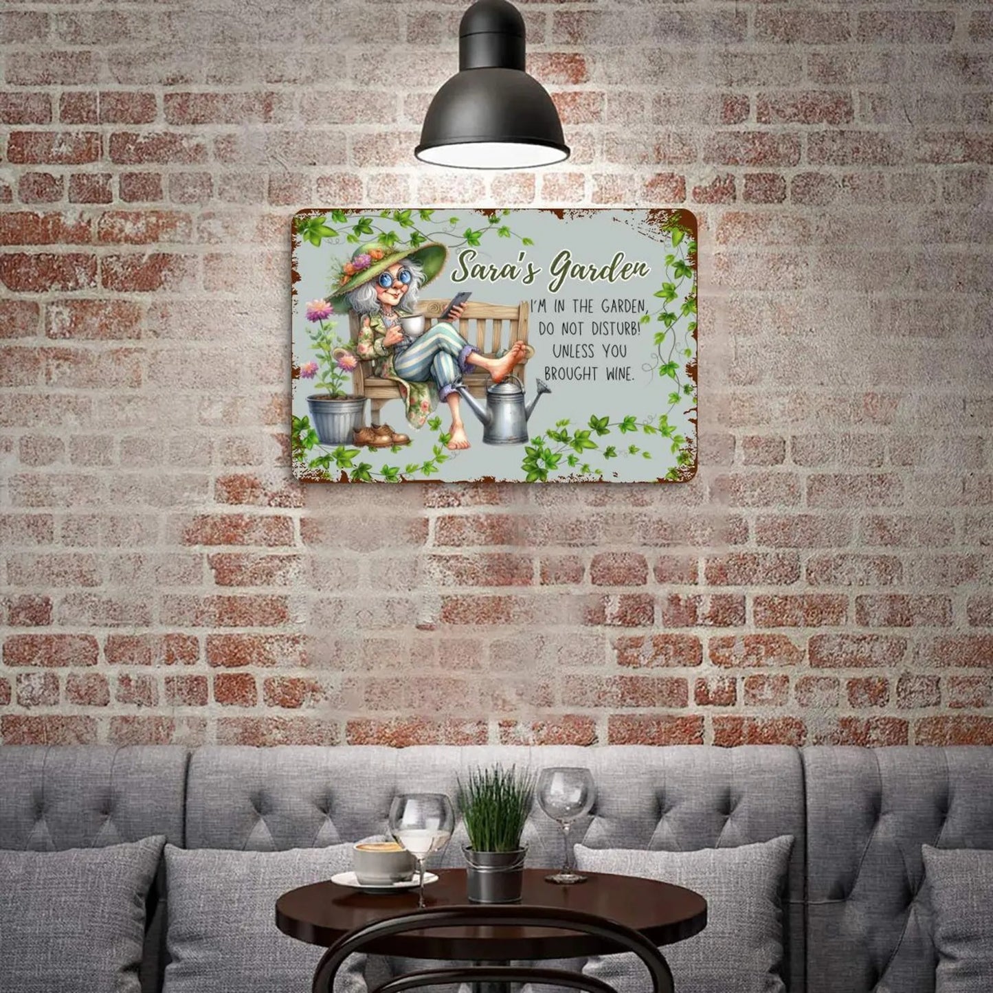 Personalized Funny Metal Garden Sign for Women - Personalized Rectangle Metal Sign